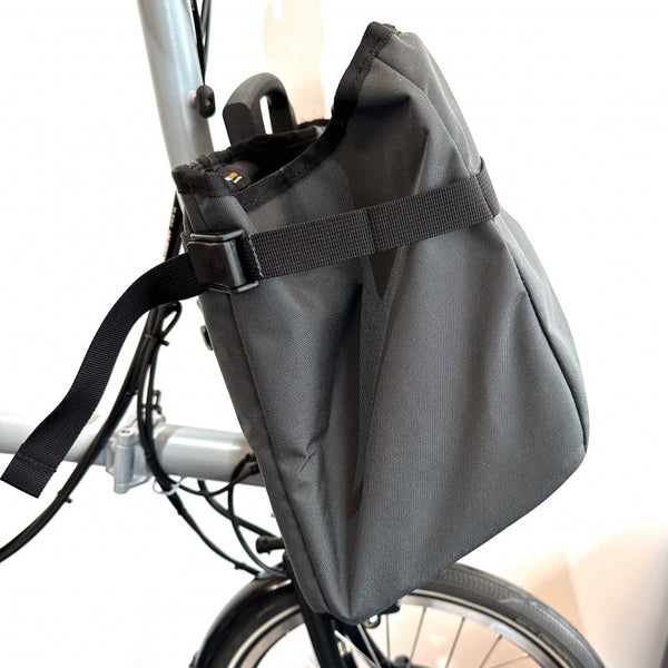 Brompton Electric basket bag - dark grey - with adapter frame